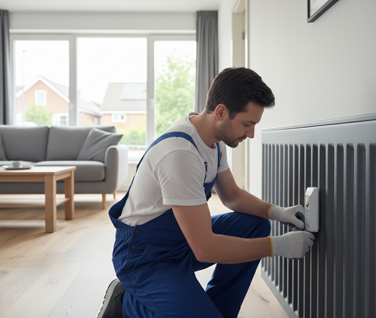 adept ai lavori che installa un ripartitore su un radiatore in un appartamento